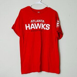 Atlanta Hawks Basketball T-Shirt  Men's Large Red NBA Graphic‎ Tee Fan Apparel